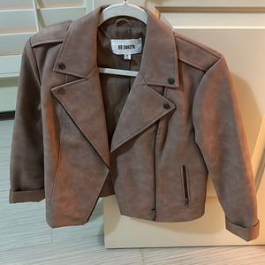 Like new BB Dakota Leather Jacket in light Pink